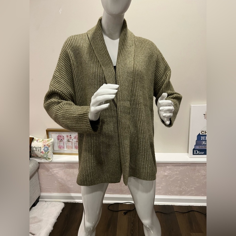 NWT JOIE cropped olive cardigan-sweater